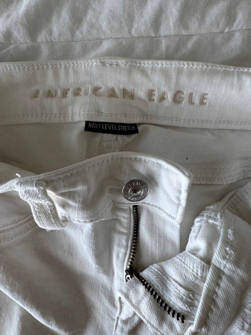 American Eagle Next Level Stretch Hi-Rise Jegging White Skinny Jeans Size 4 - Picture 8 of 10